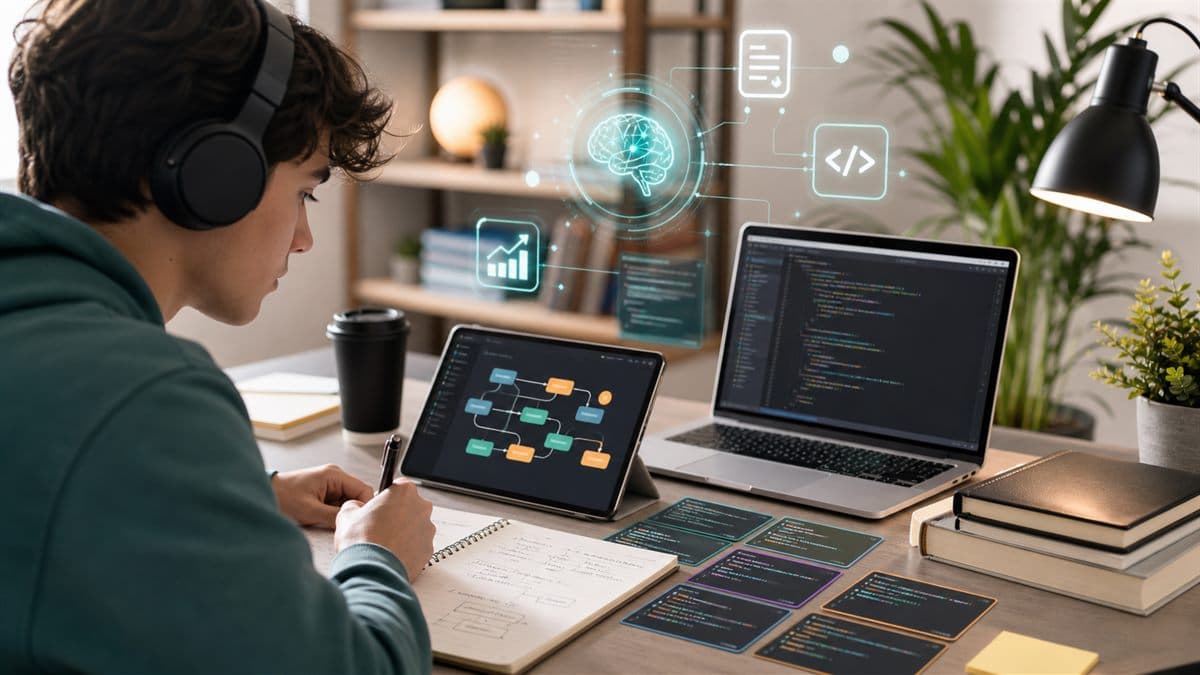 Ferramentas de IA para estudar tecnologia com trilhas e revisao de conteudo