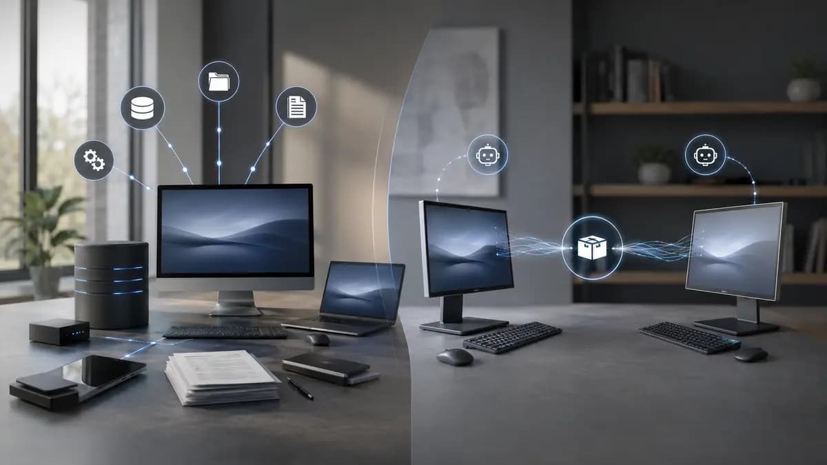 Comparação visual entre MCP conectando ferramentas e A2A conectando agentes de IA