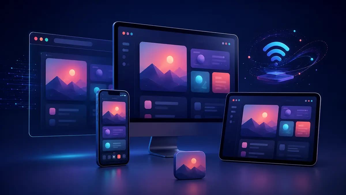 Aplicação web instalada e sincronizada entre computador, tablet e celular