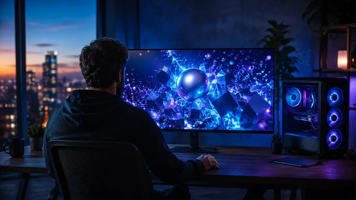 Desenvolvedor visualiza uma cena 3D renderizada com WebGPU no navegador