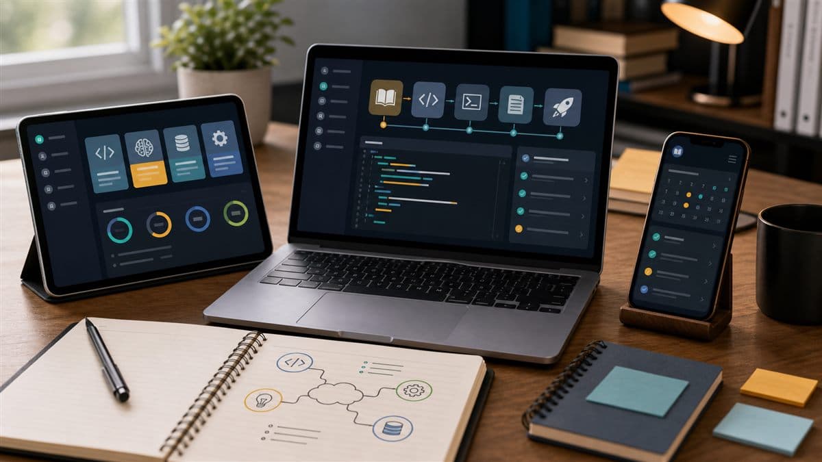 aplicativos para aprender tecnologia com trilha de estudos em celular e notebook