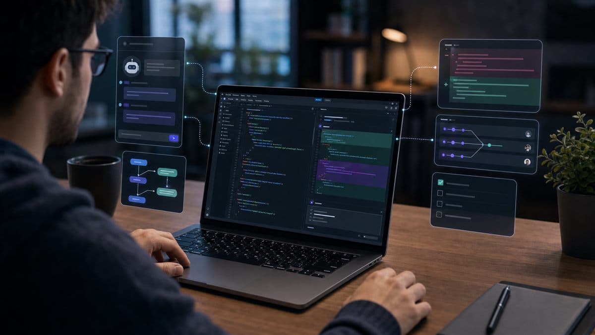 Cursor AI para programar com desenvolvedor revisando sugestões de código