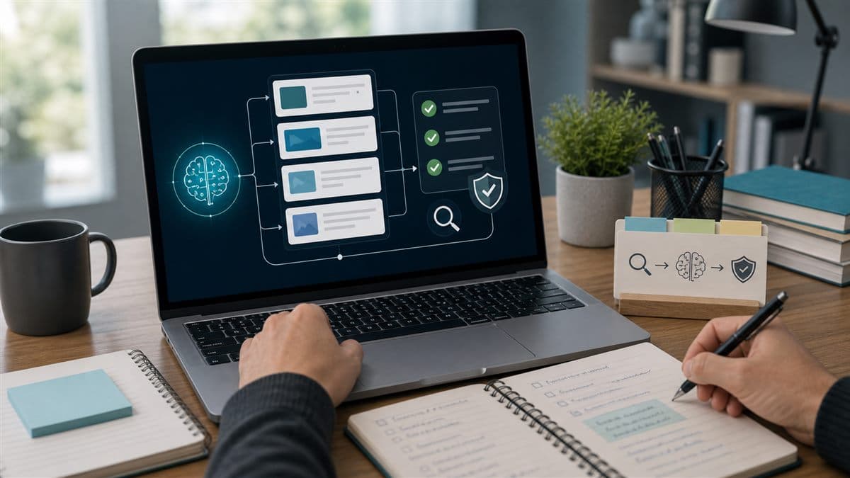 pesquisar com IA usando fontes confiáveis e revisão em notebook