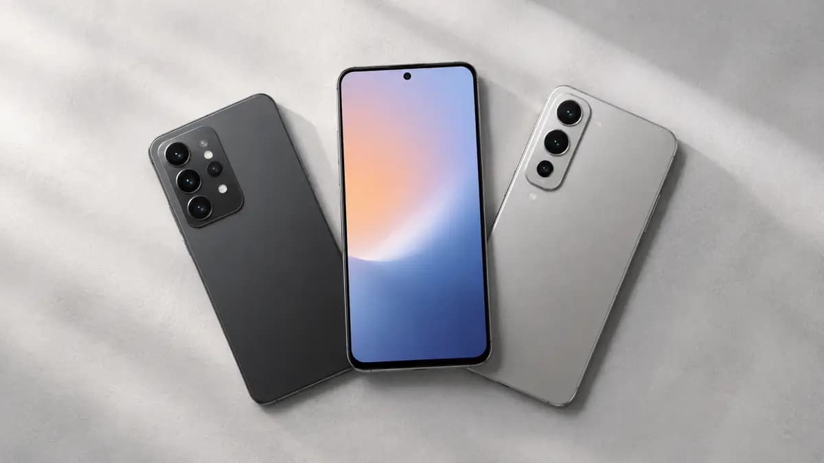 Três celulares genéricos representando opções com bom custo-benefício em 2026
