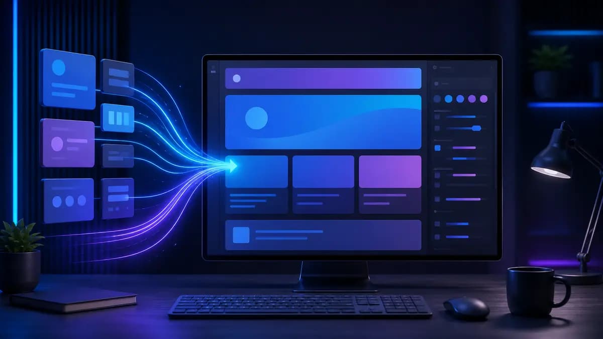Fluxos visuais conectam módulos de estilos a uma interface web organizada e rápida
