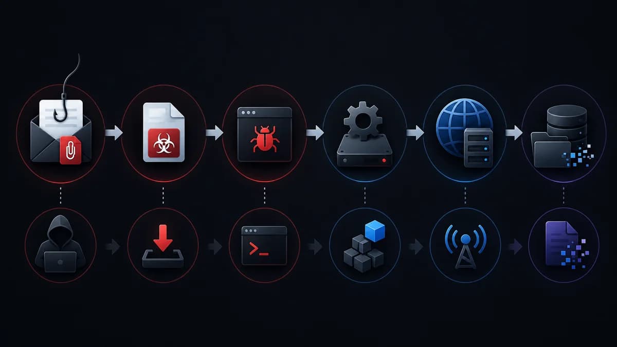 Tipos de malware cercando um computador protegido