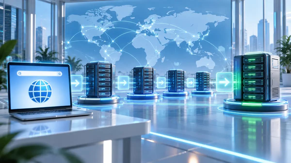 Consulta percorre servidores até localizar o destino de um site