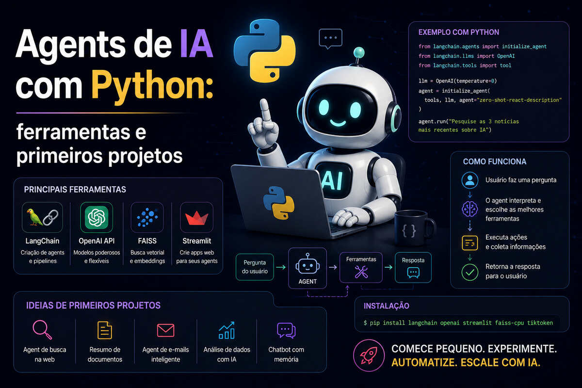 Agents de IA com Python ferramentas e primeiros projetos