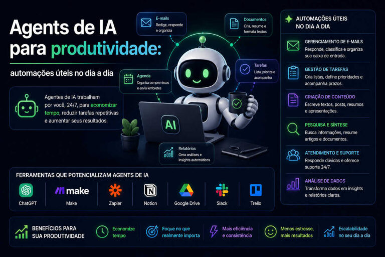 Agents de IA para produtividade automações úteis no dia a dia