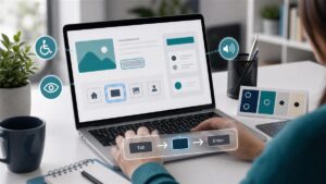 Acessibilidade web com interface inclusiva em notebook e recursos visuais