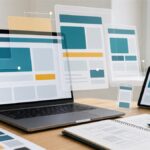 CSS moderno com interface responsiva e camadas visuais em tela de notebook