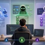 GitHub Copilot vs Cursor AI vs Codeium em comparação visual de ferramentas de IA para programação.