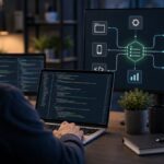 Node.js para back-end com desenvolvedor criando APIs em JavaScript