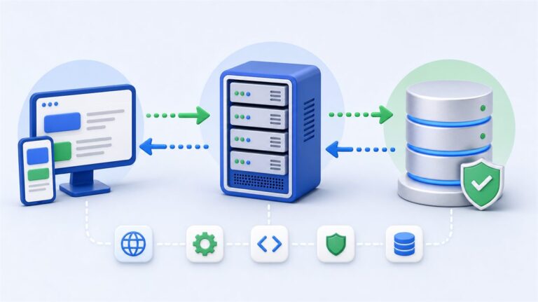 O que é API REST em um diagrama com cliente, servidor, requisições HTTP e banco de dados.